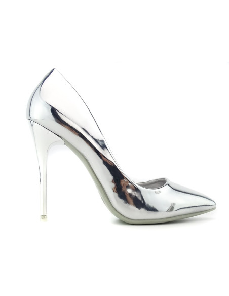 Silver mirrored stiletto heels - 1