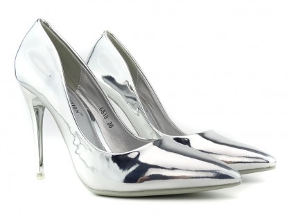 Silver mirrored stiletto heels - 2
