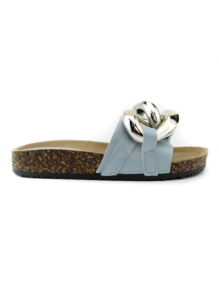 Zilas flip-flops ar lielu ķēdi - 5