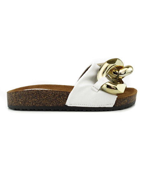 White flip-flops large chain - 3
