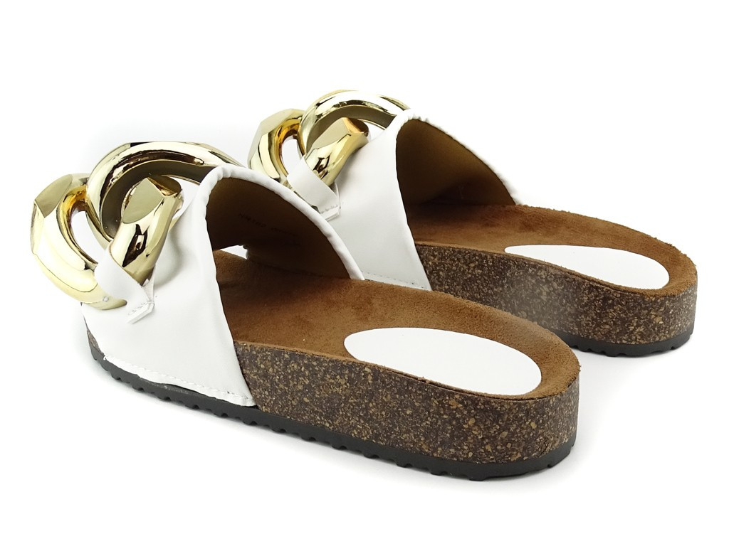 White flip-flops large chain - 4