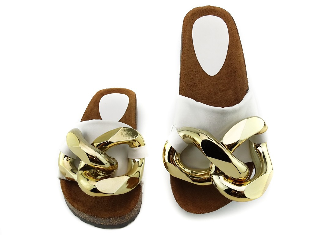 White flip-flops large chain - 2