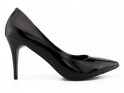 Жіночі чорні туфлі на низьких підборах - 1