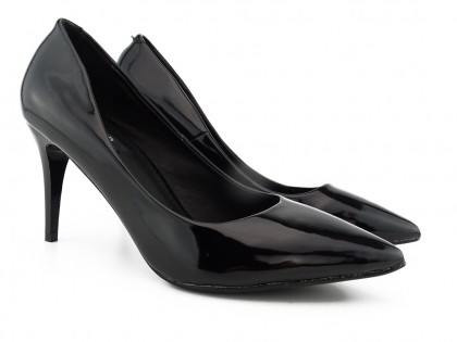 Black low stiletto heels for women - 2