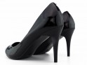 Жіночі чорні туфлі на низьких підборах - 4