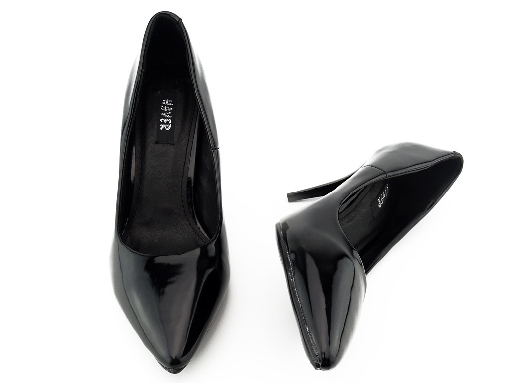 Sieviešu melni zemie stiletto papēži - 5