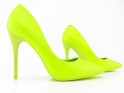 Yellow shapely stilettos lacquer shoes - 3