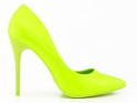 Yellow shapely stilettos lacquer shoes - 1