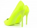 Yellow shapely stilettos lacquer shoes - 4