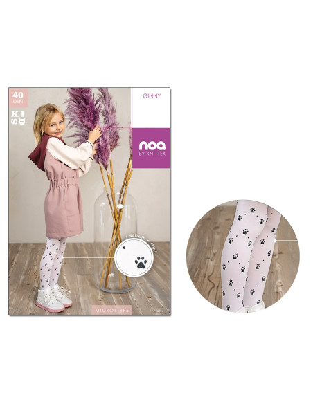 Kinderstrumpfhose Hund mit Pfotenmuster - 3