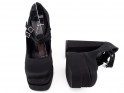 Pantofi negri cu platformă cu toc stiletto - 3