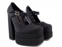 Pantofi negri cu platformă cu toc stiletto - 1