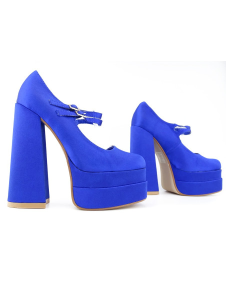 Escarpins à plateforme bleu marine avec talon aiguille - 3