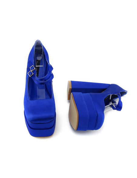 Escarpins à plateforme bleu marine avec talon aiguille - 4
