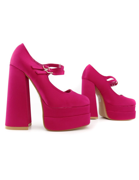 Rosa Plateau-Pumps mit Stiletto-Absatz - 3