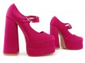 Pantofi cu platformă roz cu toc stiletto - 3