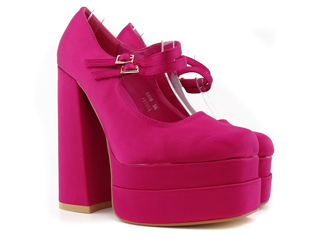Rosa Plateau-Pumps mit Stiletto-Absatz - 1