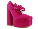Pantofi cu platformă roz cu toc stiletto - 1