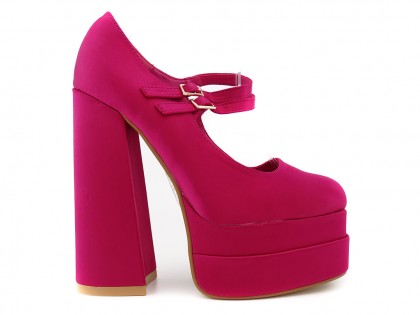 Pantofi cu platformă roz cu toc stiletto - 2