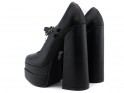 Pantofi cu platformă din piele ecologică neagră cu toc stiletto - 4