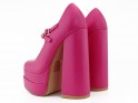 Pantofi cu platformă din piele ecologică roz cu toc stiletto - 3