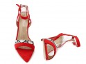 Red suede stiletto sandals with strap - 5