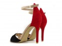 Juodi ir raudoni smailianosiai sandalai su dirželiais - 4