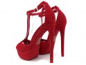 Sandale roșii cu platformă stiletto - 4