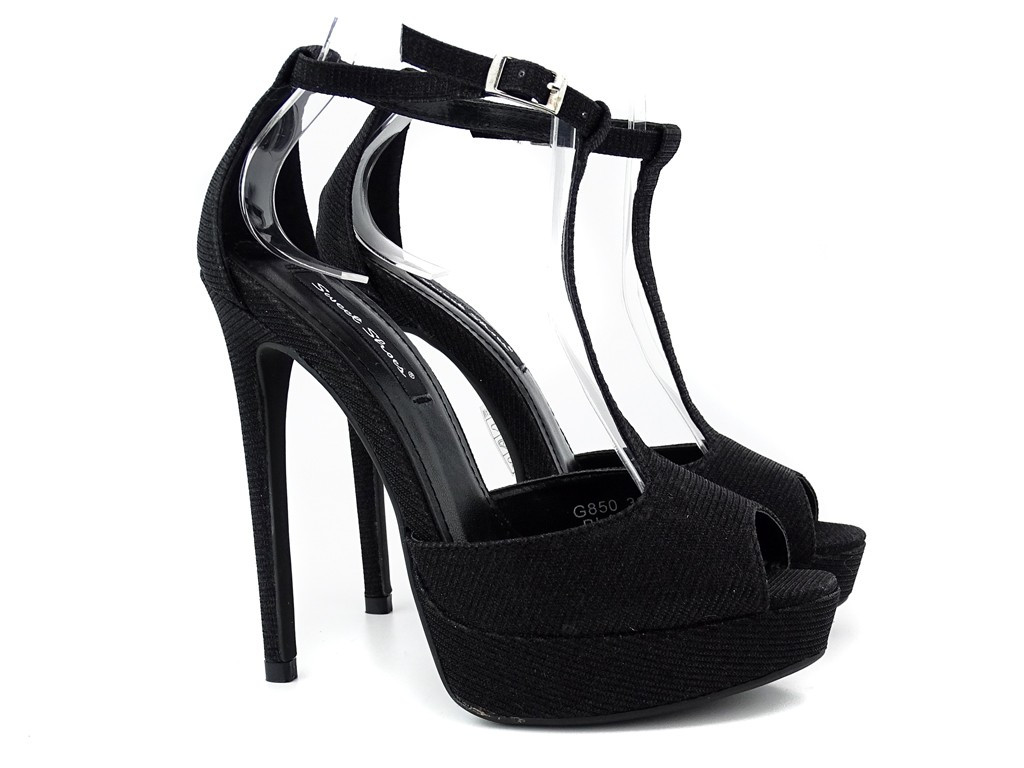 Black platform stiletto sandals - 2