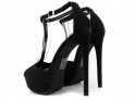 Black platform stiletto sandals - 4
