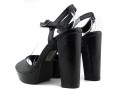 Sandale stiletto din piele ecologică neagră - 4