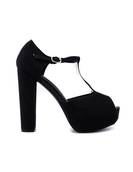Schwarze Plateau Stiletto Riemchensandalen - 1