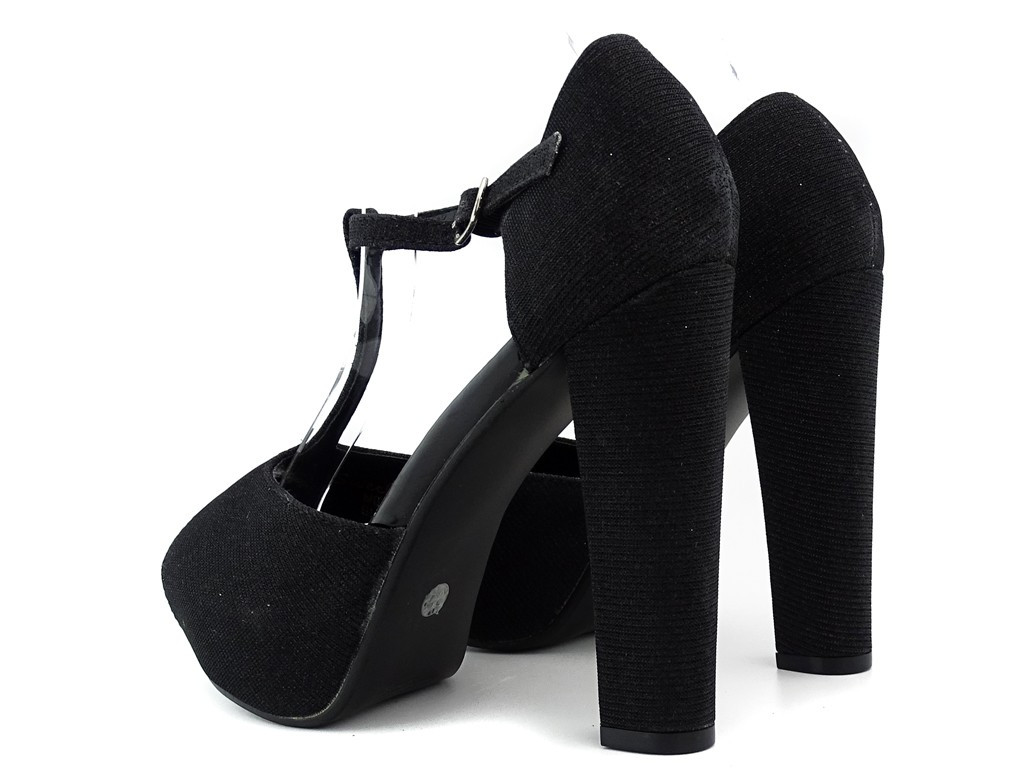 Schwarze Plateau Stiletto Riemchensandalen - 4