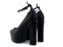 Black matte platform shoes with strap - 4