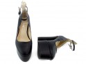 Black matte platform shoes with strap - 5