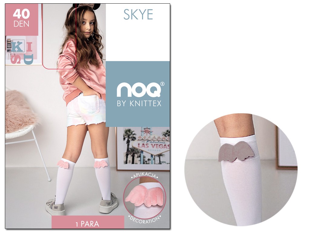 Girls' knee socks plain wings - 3