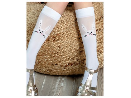 Шкарпетки для дівчаток до колін з кроликом - 2