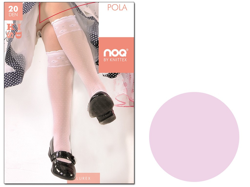 Girls' knee-high socks with patterned welt - 3