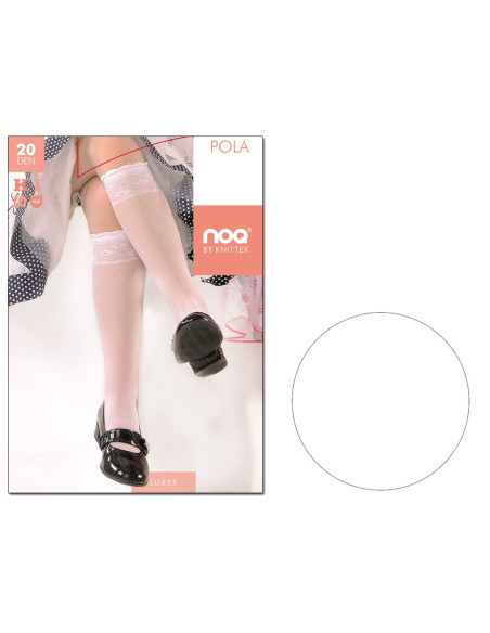 Girls' knee-high socks with patterned welt - 4