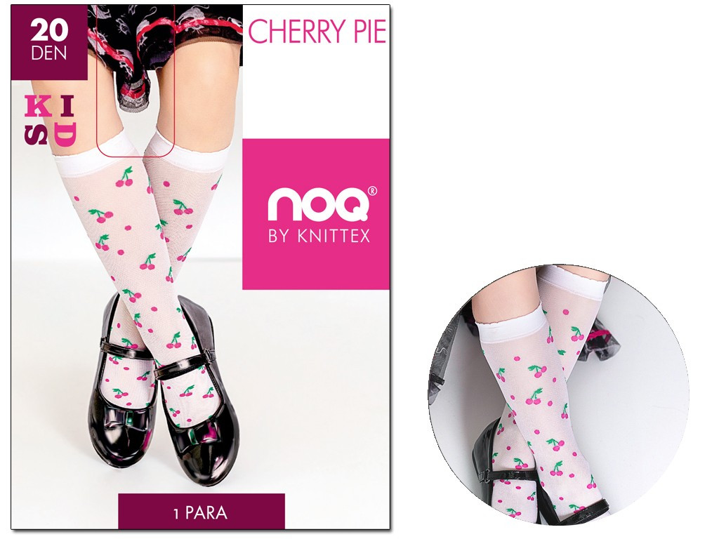 Chaussettes à genoux en maille cerise - 3