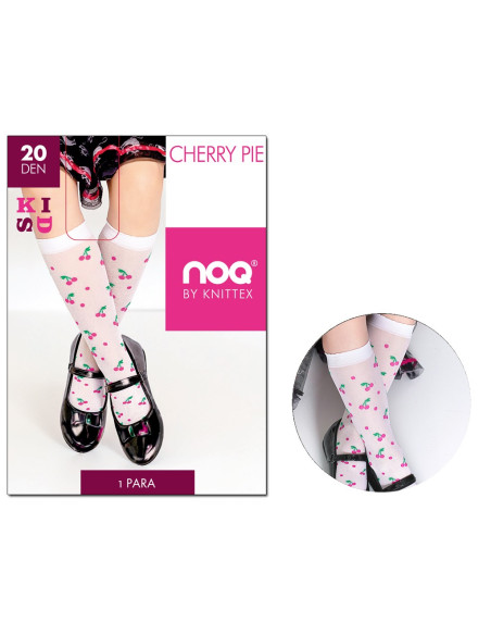 Chaussettes à genoux en maille cerise - 3