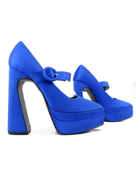 Blaue Plateauschuhe mit hohen Absätzen - 2