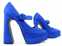 Blue platform shoes with high heels - 2