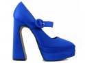 Blue platform shoes with high heels - 1