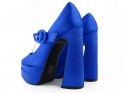 Modré topánky na platforme s vysokými podpätkami - 3