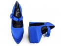 Modré boty na platformě s vysokými podpatky - 5