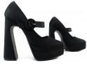 Fekete magas sarkú platform cipő - 4