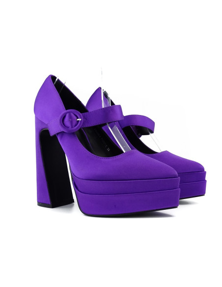 Purple platform shoes with high heels - 2