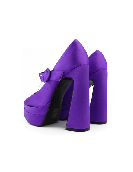 Purple platform shoes with high heels - 3