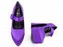 Фіолетові туфлі на платформі на високих підборах - 5